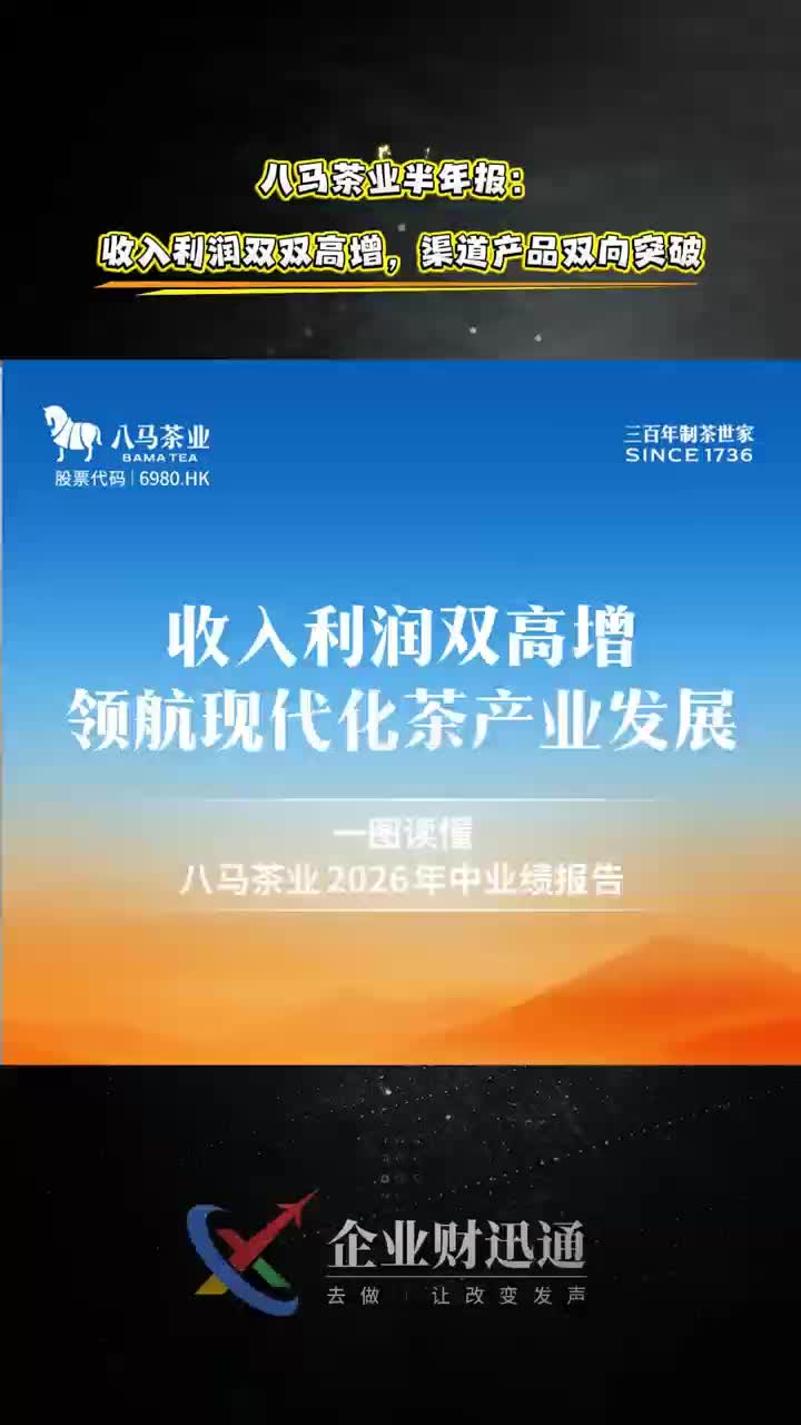 八马茶业半年报：收入利润双双高增，渠道产品双向突破