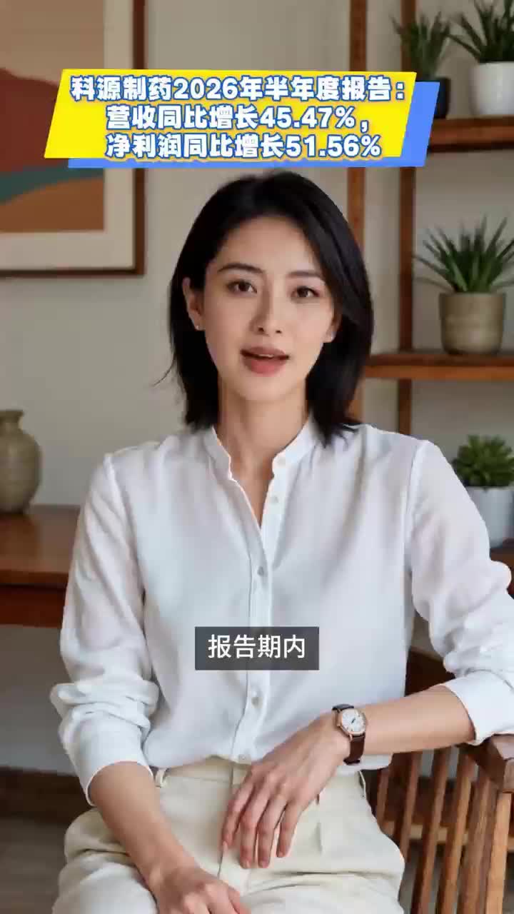 科源制药2026年半年度报告：营收同比增长45.47%，净利润同比增长51.56%