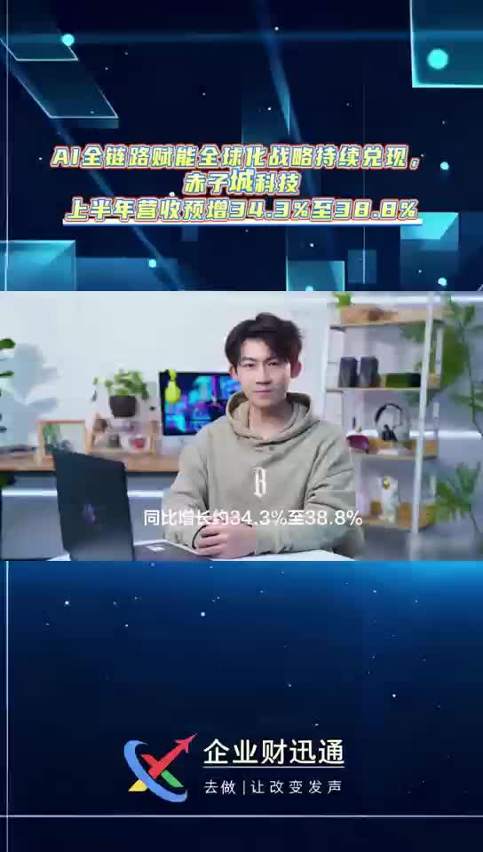 AI全链路赋能全球化战略持续兑现，赤子城科技上半年营收预增34.3%至38.8%